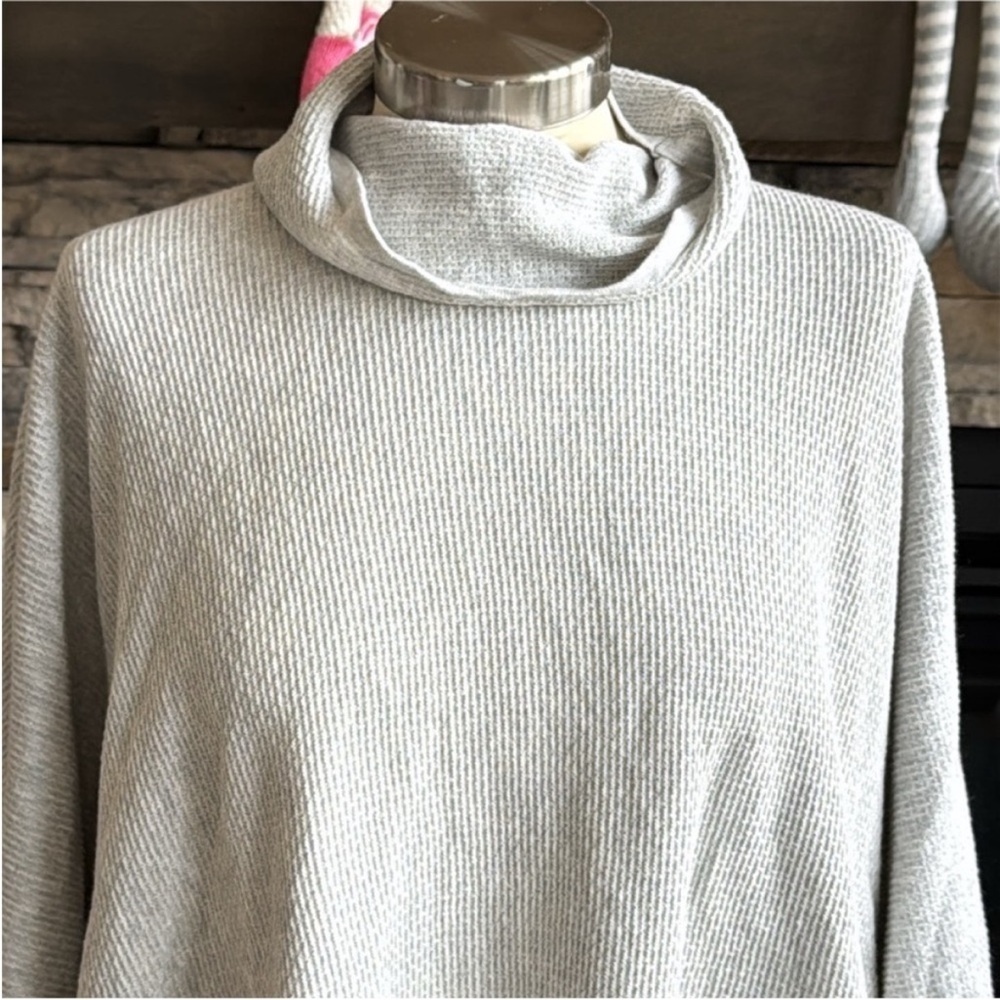J. Jill Soft Gray Cowl Neck Poncho Top - Picture 3 of 10